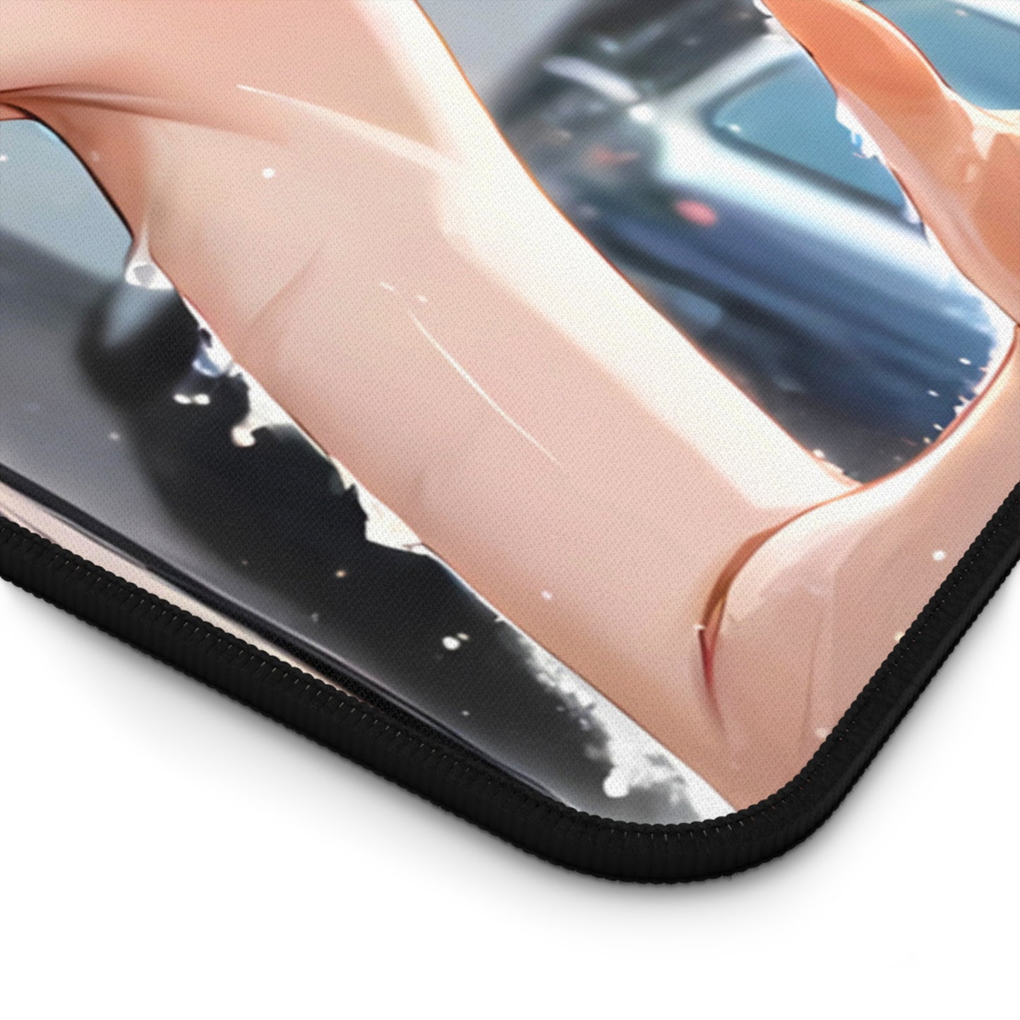 POV Car Wash Sexy Redhead Yellow Bikini Desk Mat sexy anime girl, lewd waifu artwork