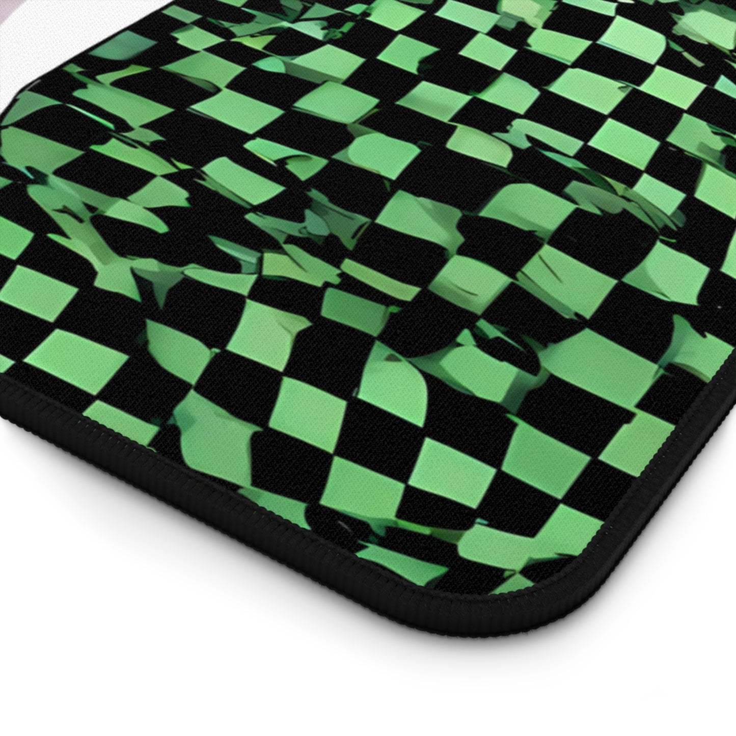 Cute Green Checkers Goth Waifu Desk Mat sexy anime girl, lewd waifu artwork