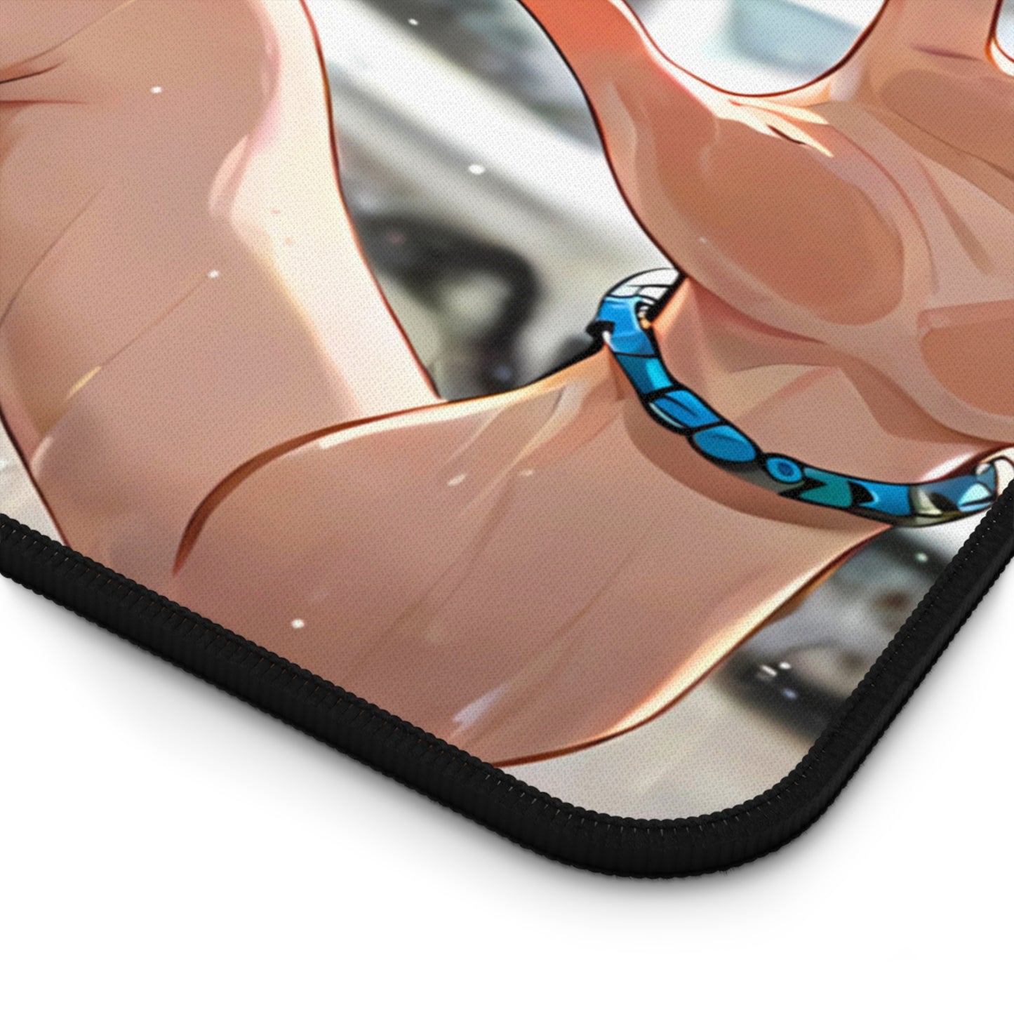 POV Car Wash Blue Hair Polka Dot Bikini Anime Girl Desk Mat sexy anime girl, lewd waifu artwork