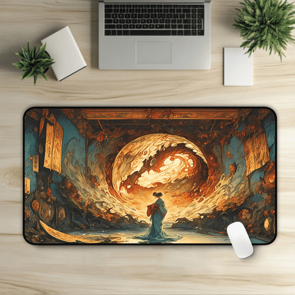 Nihonga - Moonlight Spiral Nihonga Desk Mat