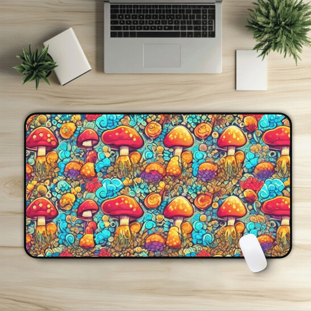 Rainbow Shrooms Desk Mat