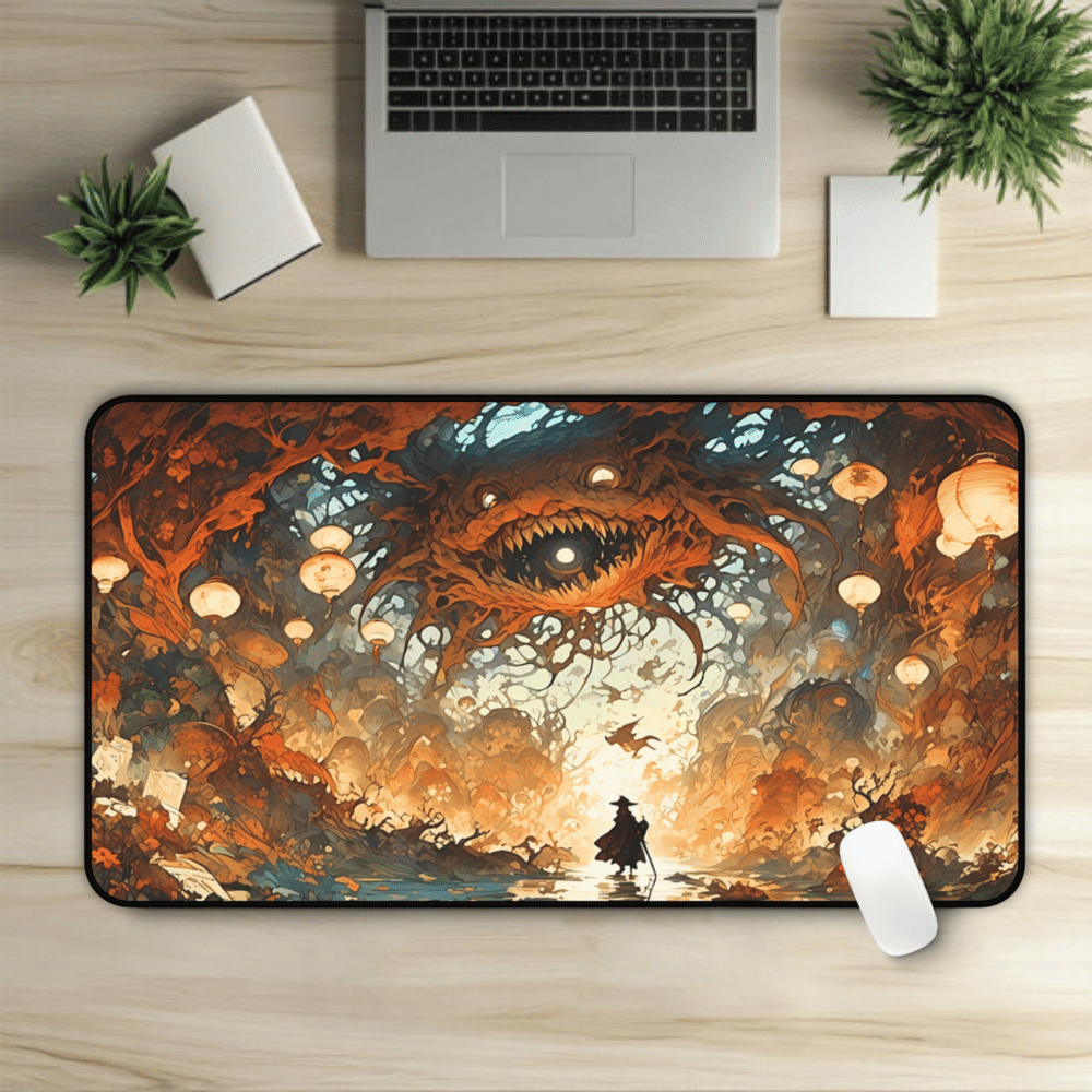 Nihonga - Watcher in the Woods Desk Mat