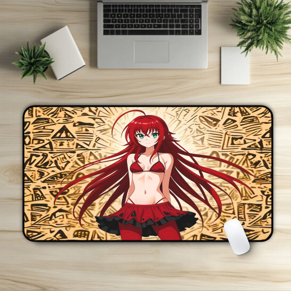 Sexy Egyptian Redhead Anime Desk Mat sexy anime girl, lewd waifu artwork