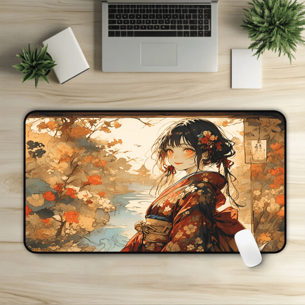 Nihonga - Red Spirit & Twilight Garden Desk Mat