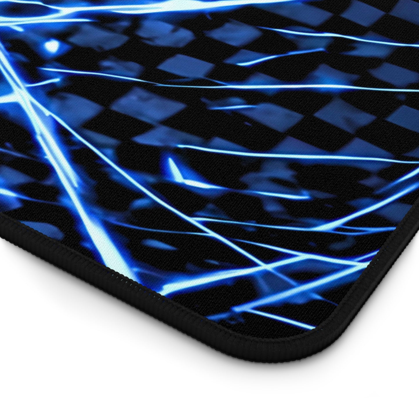 Blue Checkers Annoyed Goth Waifu Desk Mat