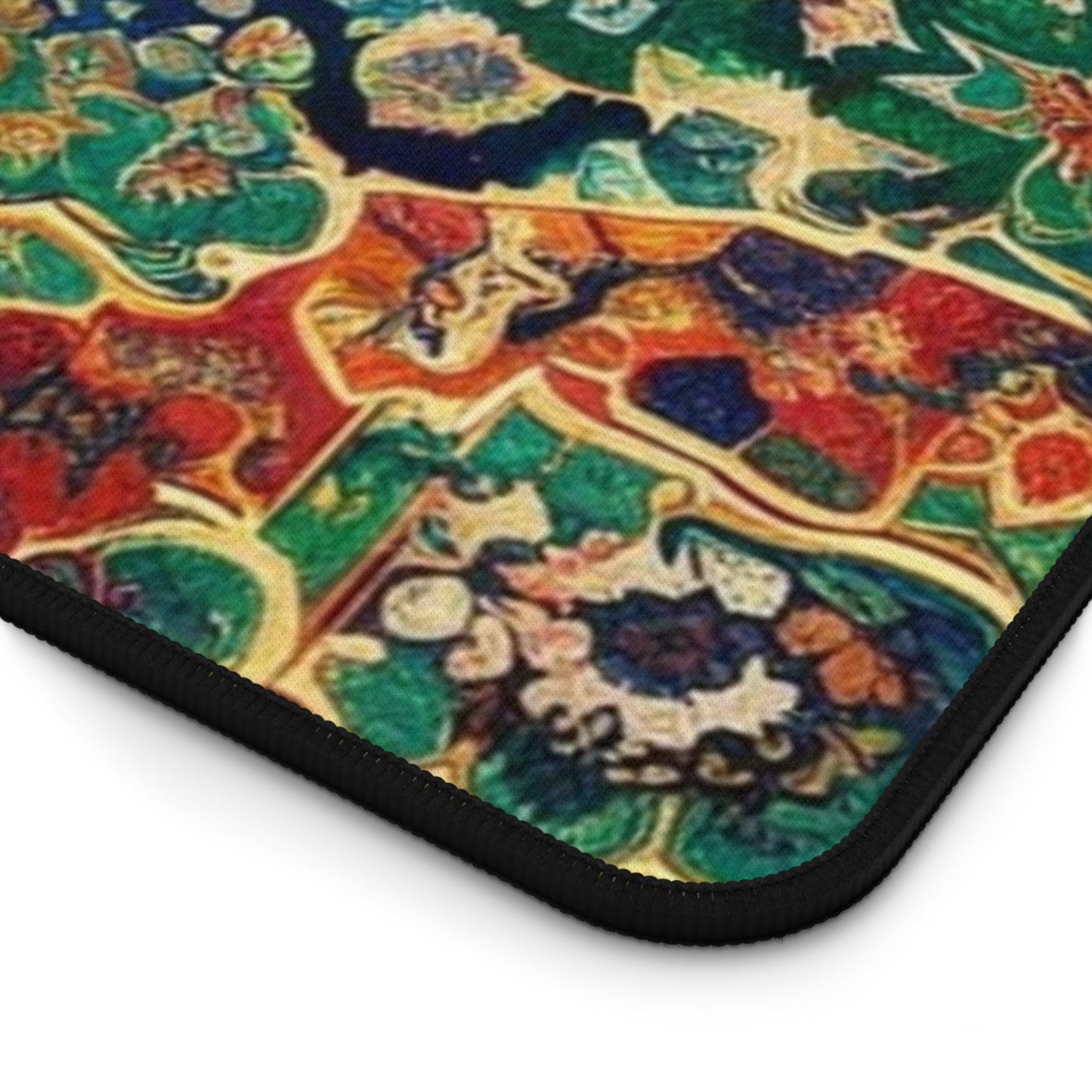 Charm Of Sebek Persian Carpet Desk Mat with Arabic, Middle Eastern rug textiles with unique oriental patterns perfect for beautiful desk aesthetics