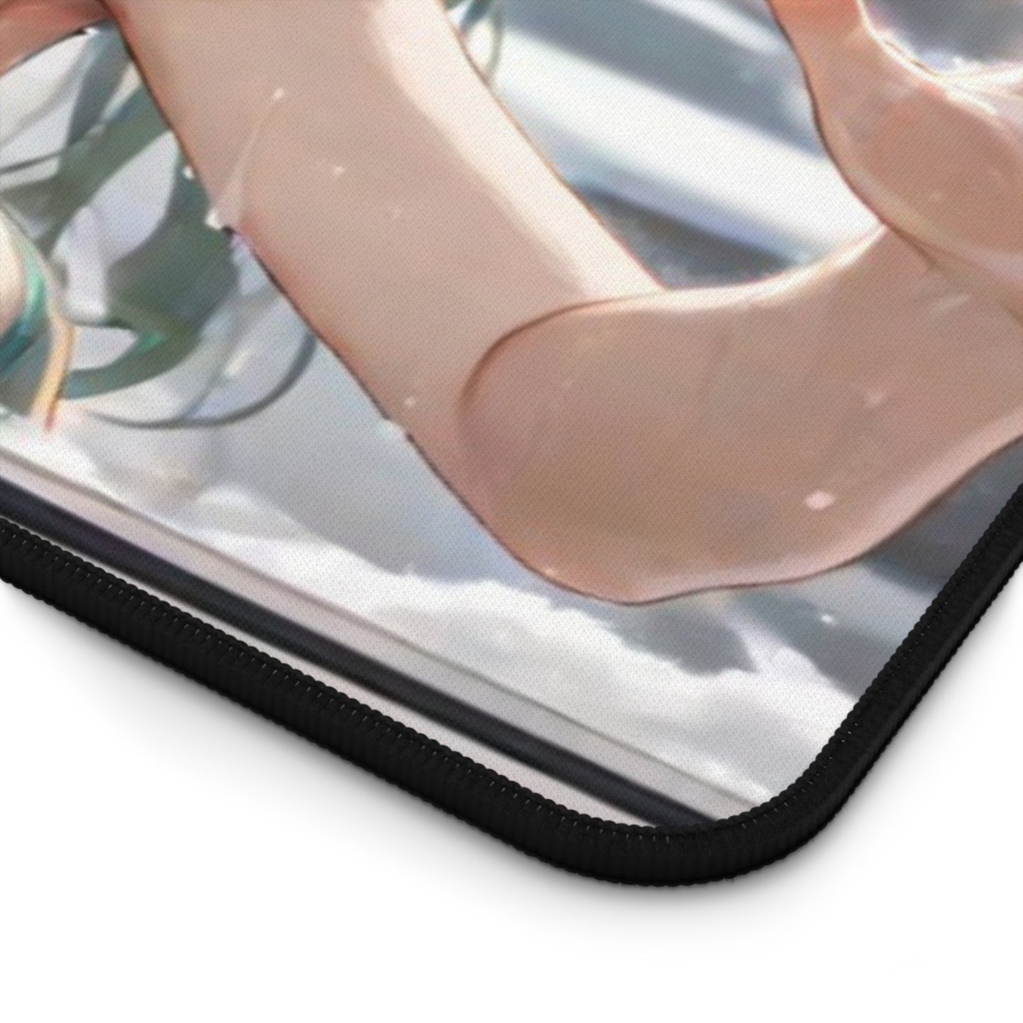 POV Car Wash Green Hair Green Bikini Anime Girl Desk Mat sexy anime girl, lewd waifu artwork