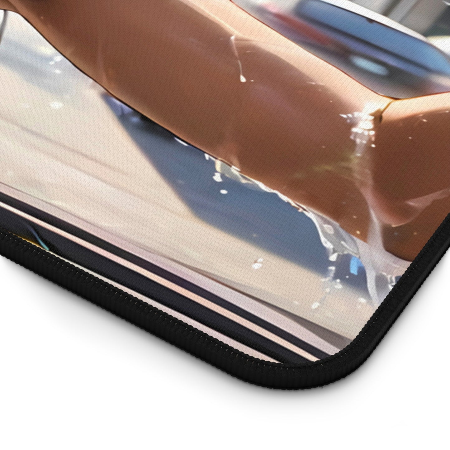 POV Car Wash Sexy Tan Skin Beauty Desk Mat sexy anime girl, lewd waifu artwork