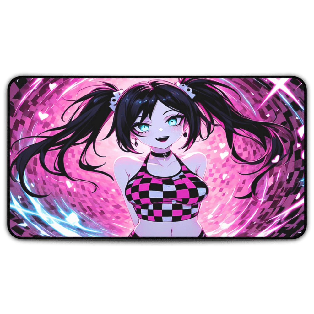 Cute Twintails Goth Girl Waifu Desk Mat sexy anime girl, lewd waifu artwork