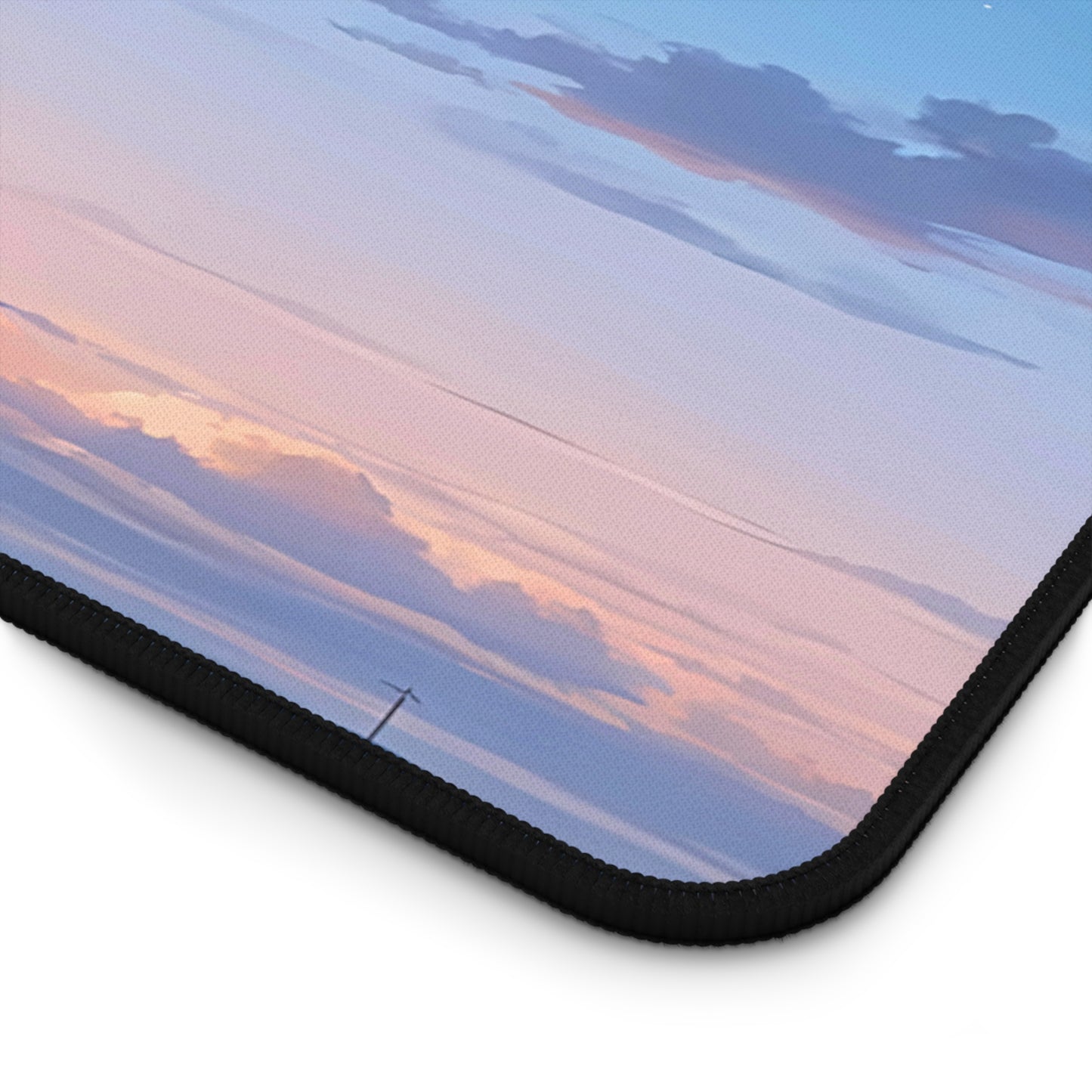 Yumeko – Tan Waifu & Rosy Sunset Desk Mat anime desk mat with dreamy waifu illustration in classic anime style, featuring a beautiful Japanese anime girl and soft aesthetic design