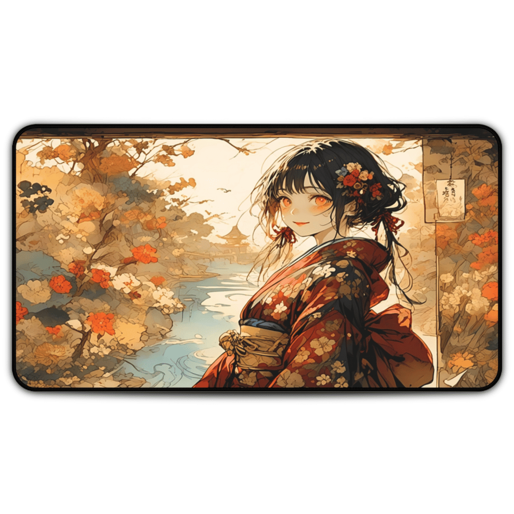 Nihonga - Red Spirit & Twilight Garden Desk Mat