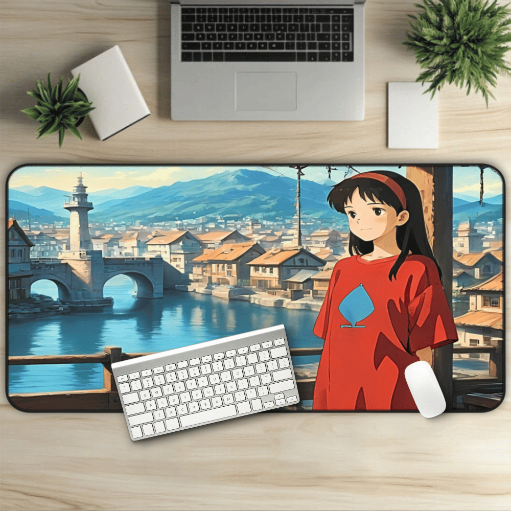 Yumeko – Red Shirt Girl & Clear Skies Desk Mat