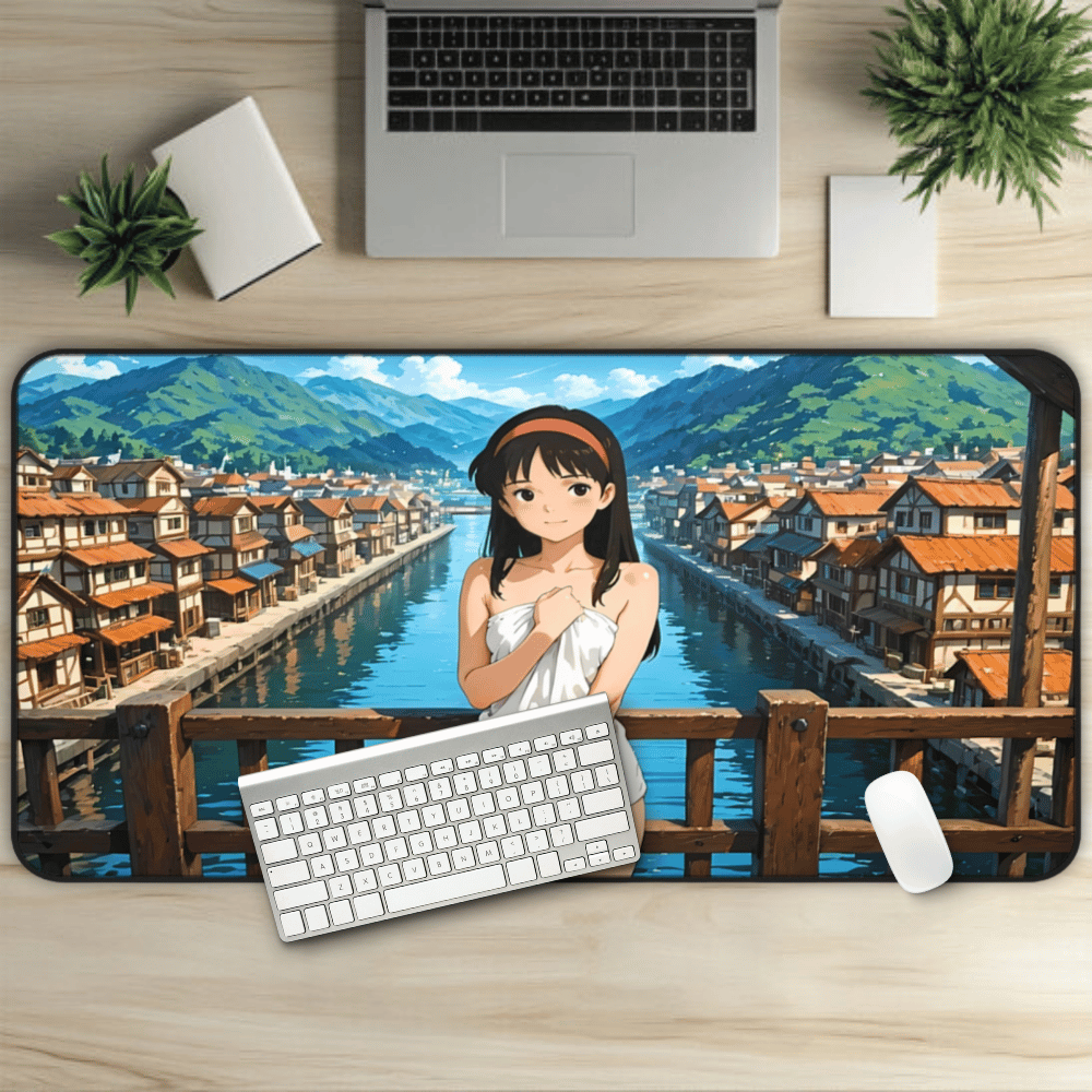 Yumeko – Shy Waifu by the River Town Lewd Desk Mat