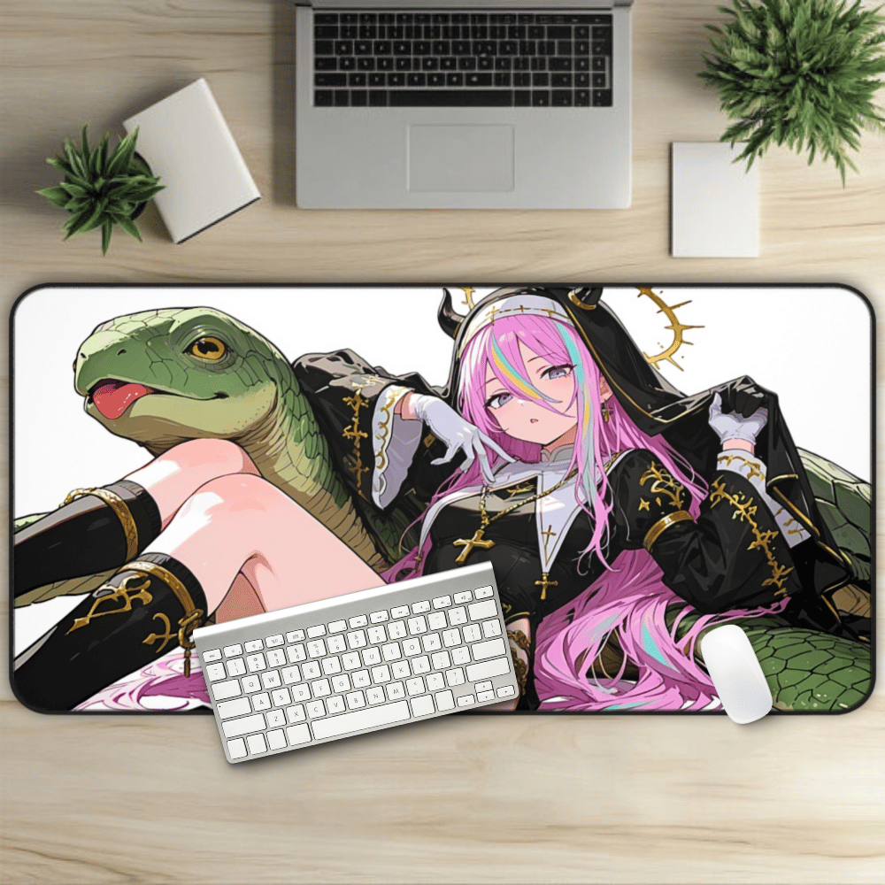 Lewd Turtle Nun Anime Desk Mat