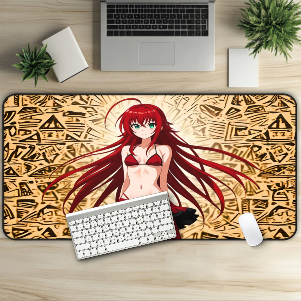Sexy Egyptian Redhead Anime Desk Mat sexy anime girl, lewd waifu artwork