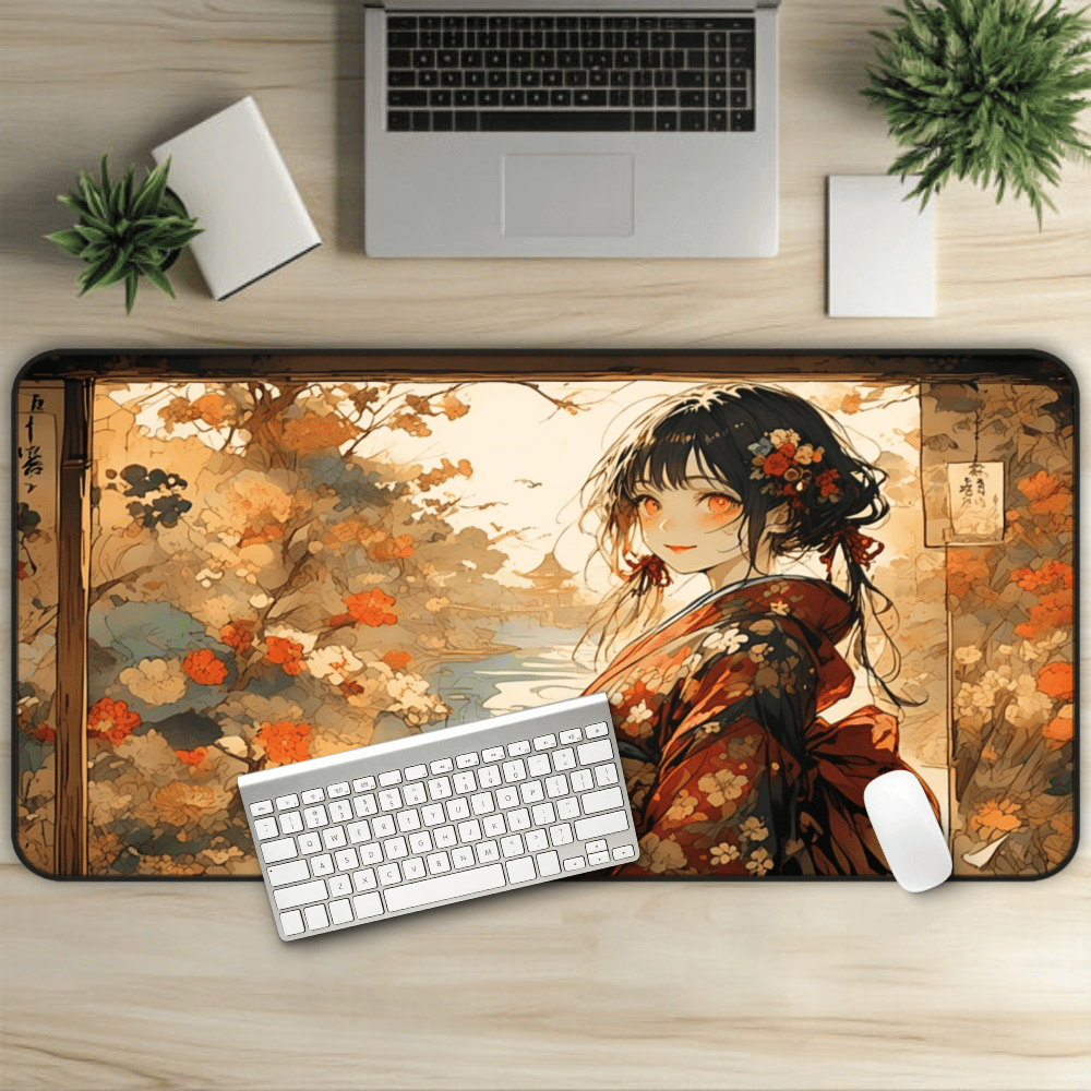 Nihonga - Red Spirit & Twilight Garden Desk Mat