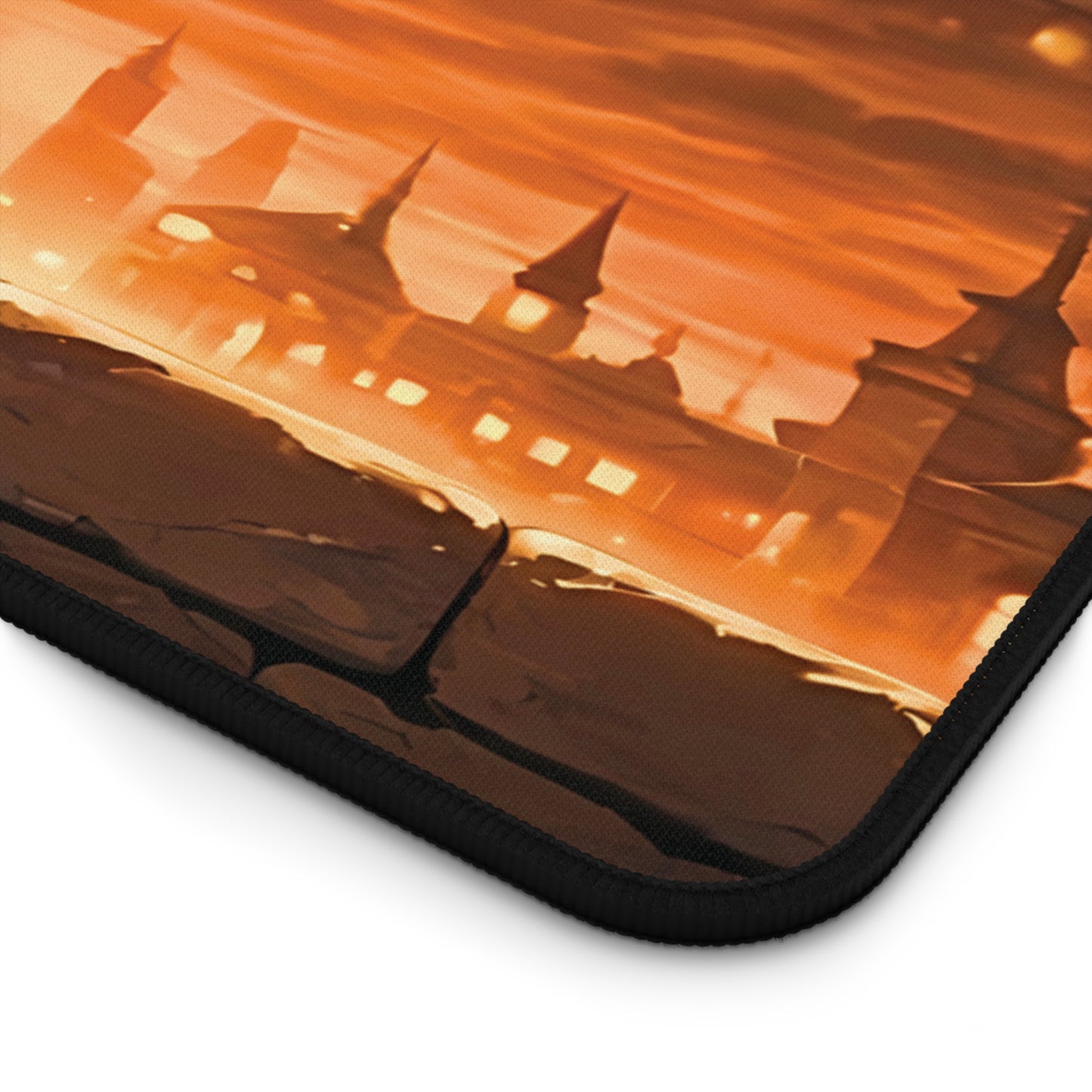 Yumeko – Classic Anime Girl & Lantern Sky Desk Mat anime desk mat with dreamy waifu illustration in classic anime style, featuring a beautiful Japanese anime girl and soft aesthetic design