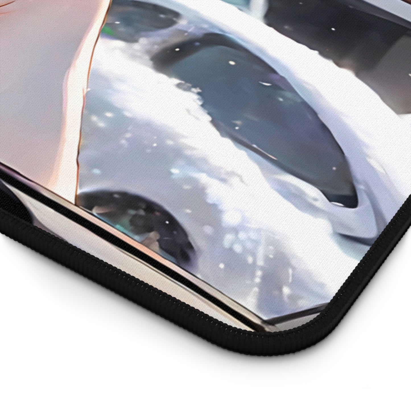 POV Car Wash Blue Hair Girl Blue Bikini Desk Mat sexy anime girl, lewd waifu artwork