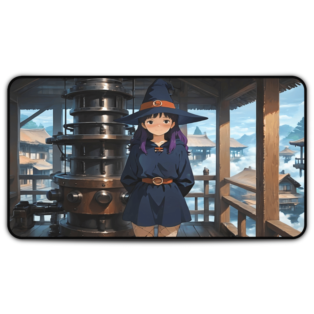 Yumeko – Witch of the Copper Tower Desk Mat anime desk mat with dreamy waifu illustration in classic anime style, featuring a beautiful Japanese anime girl and soft aesthetic design