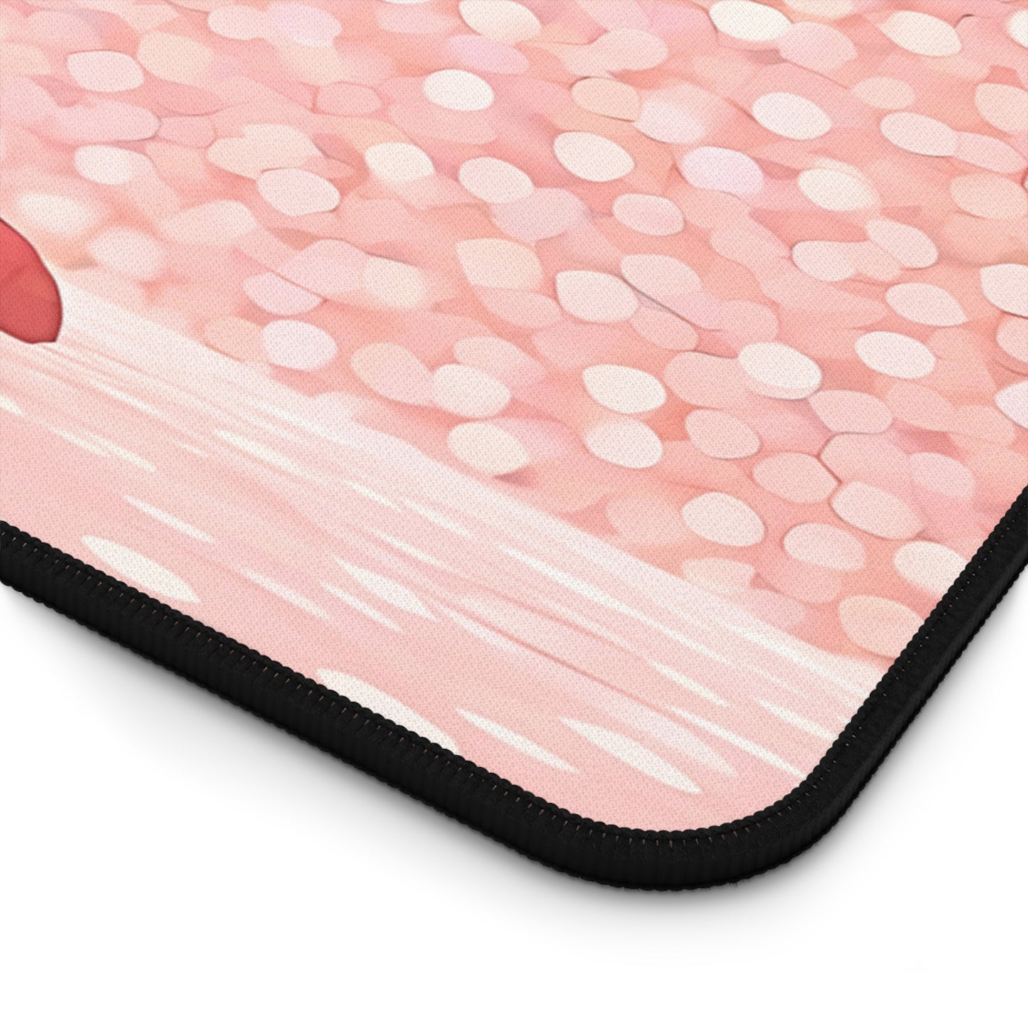 Yumeko – Pink Blossom & Velvet Flame Lewd Desk Mat anime desk mat with dreamy waifu illustration in classic anime style, featuring a beautiful Japanese anime girl and soft aesthetic design