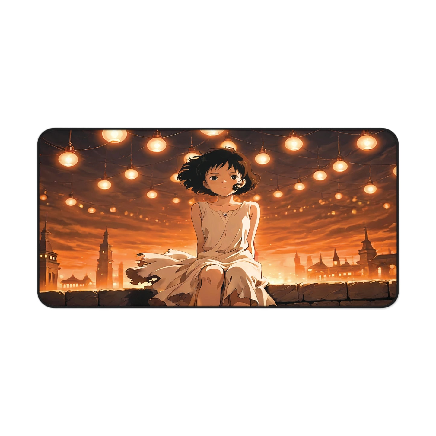 Yumeko – Classic Anime Girl & Lantern Sky Desk Mat