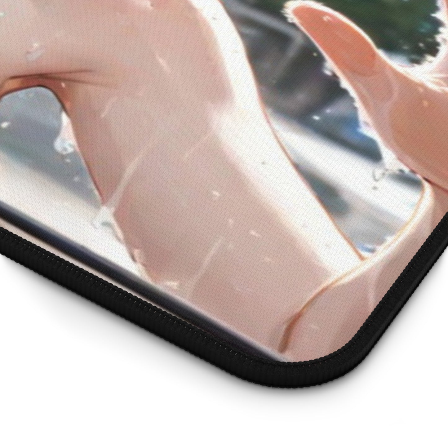 POV Car Wash Naked Orange Hair Freckle Girl Desk Mat sexy anime girl, lewd waifu artwork