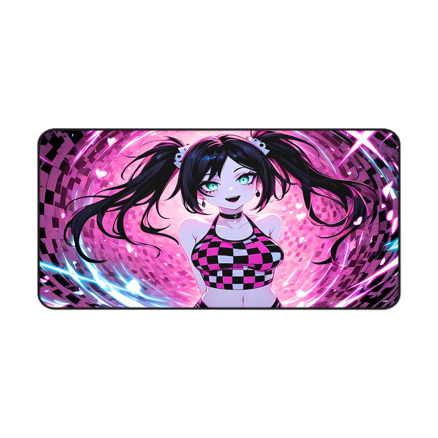 Cute Twintails Goth Girl Waifu Desk Mat sexy anime girl, lewd waifu artwork