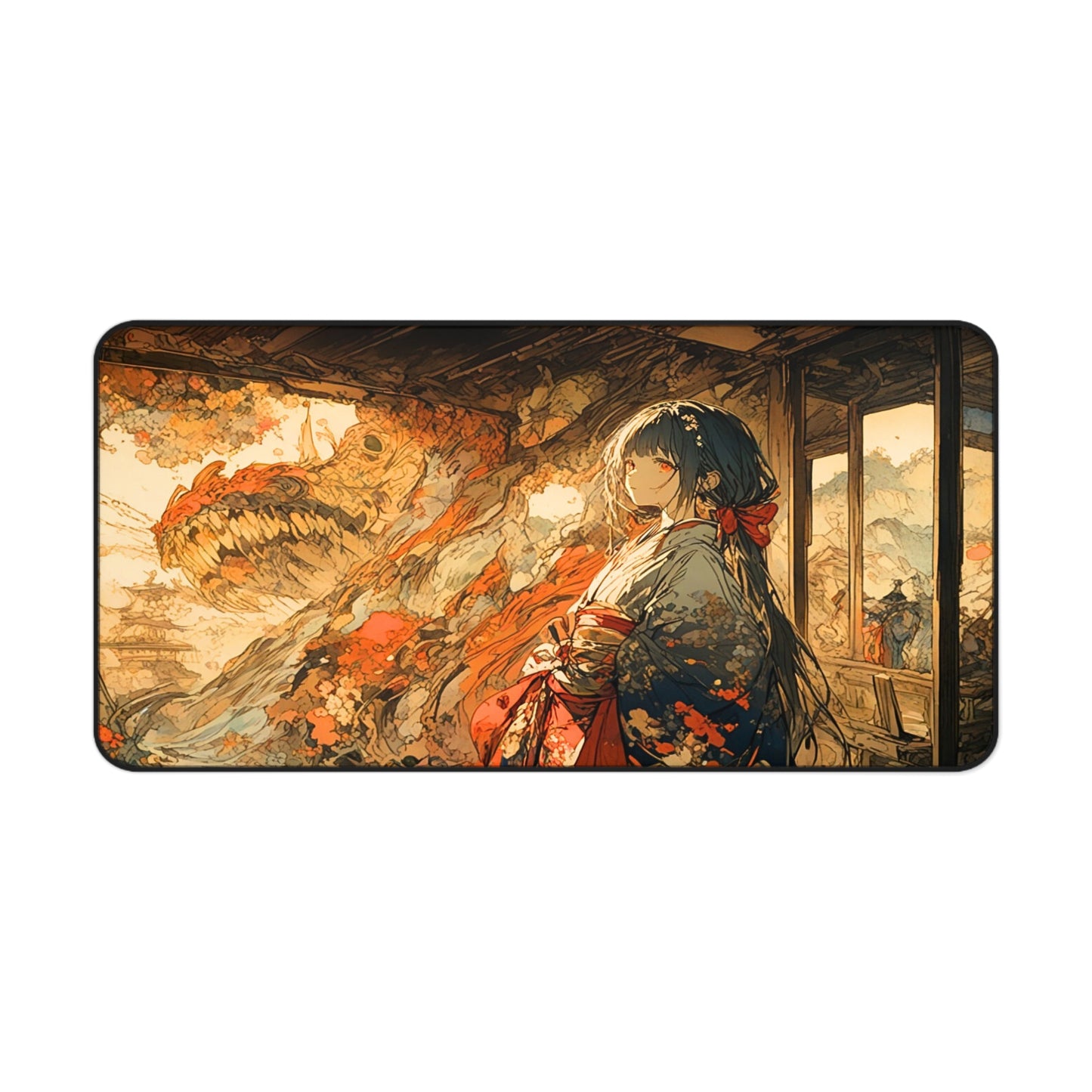 Nihonga - Whispers of the Flame Desk Mat