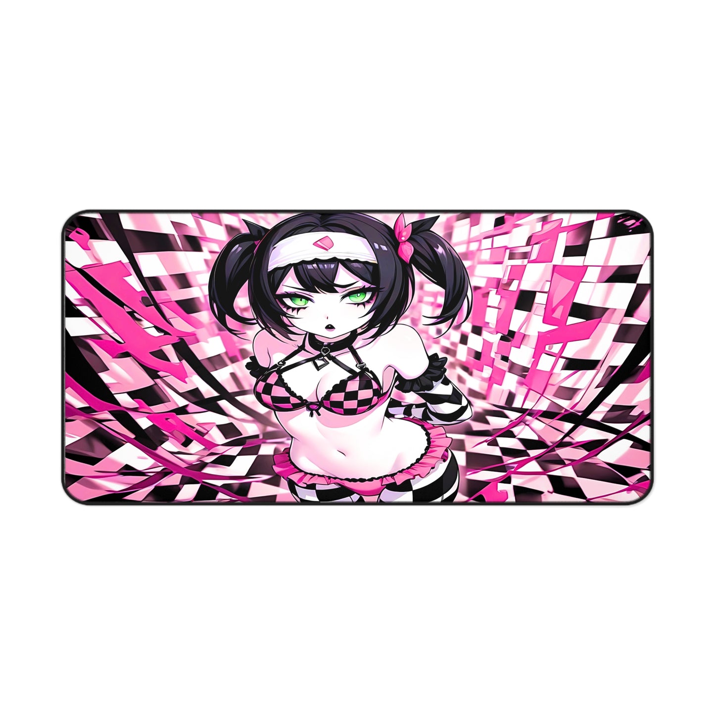 Cute Pink Anime Goth Girl Desk Mat