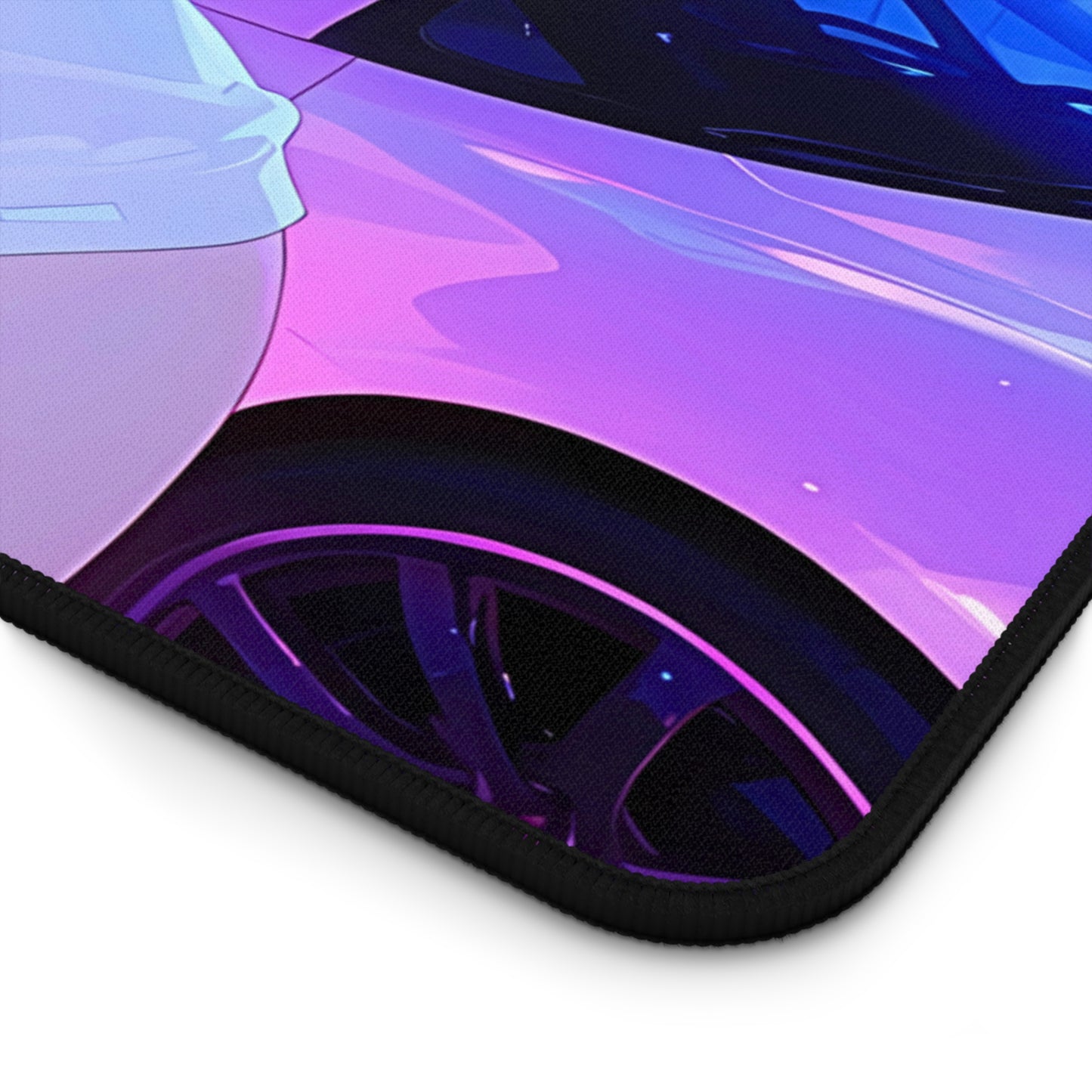 Night Ride – Cat-Eared Waifu & Neon Skyline Desk Mat