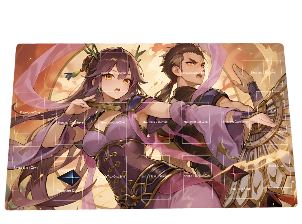 The monk and shaman combine together on this beautiful anime playmat to harness the power of the true tenyis