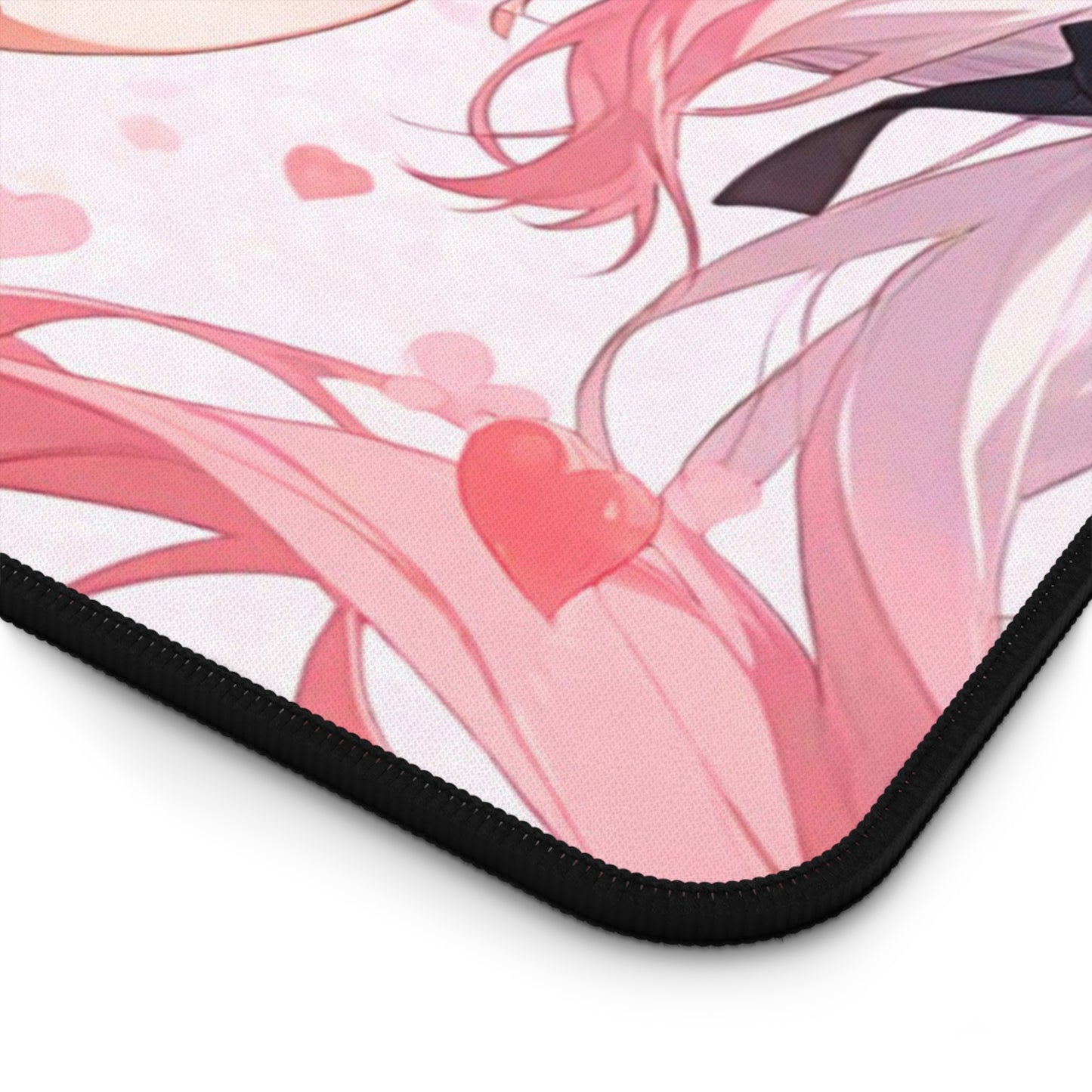 Anime desk mat with pink bunny girl theme