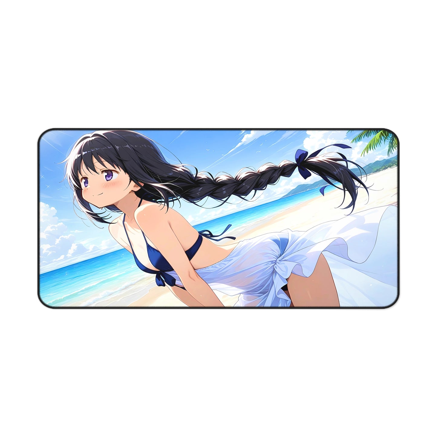 Seaside Breeze Beach Girl Anime Desk Mat with anime girl art, desk mat, waifu, gamer, cute, aesthetic, anime setup, beautiful, summer, gift, hentai, naked, nude, loli, thigs, ass, blue, bikini, braids, young, sandy, beach, playmat, mousepad, desk mat, gaming, gamer, gift, uncensored, small breasts, thighs, pale skin, schoolgirl