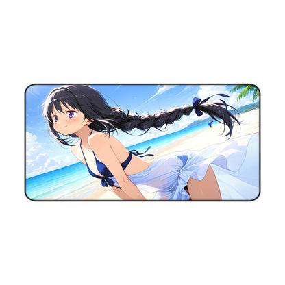 Seaside Breeze Beach Girl Anime Desk Mat with anime girl art, desk mat, waifu, gamer, cute, aesthetic, anime setup, beautiful, summer, gift, hentai, naked, nude, loli, thigs, ass, blue, bikini, braids, young, sandy, beach, playmat, mousepad, desk mat, gaming, gamer, gift, uncensored, small breasts, thighs, pale skin, schoolgirl
