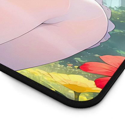 Lewd Mouse Girl In Mushroom Forest Anime Desk Mat with anime girl art, desk mat, waifu, gamer, cute, aesthetic, anime setup, hentai, ass, lewd, waifu, pantyhose